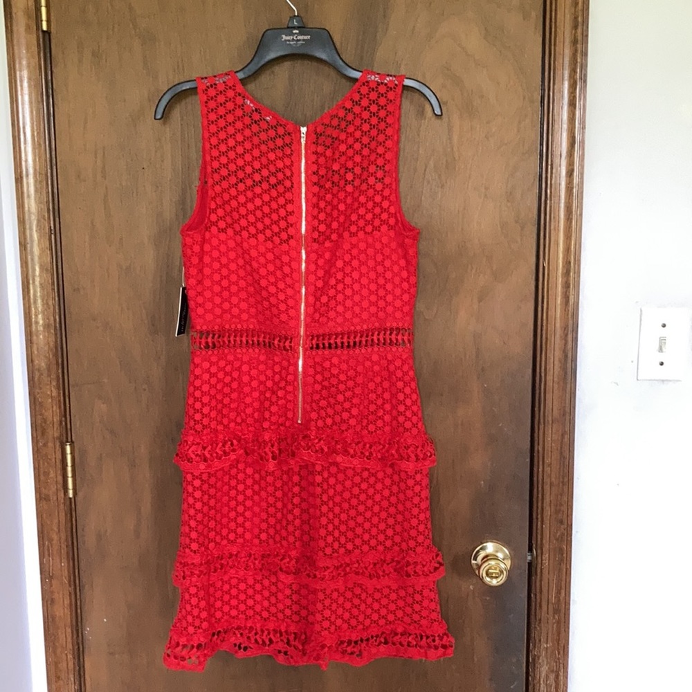 3/$45 Romeo & Juliet couture dress crochet like shell w ruffle detail size M - Picture 12 of 17